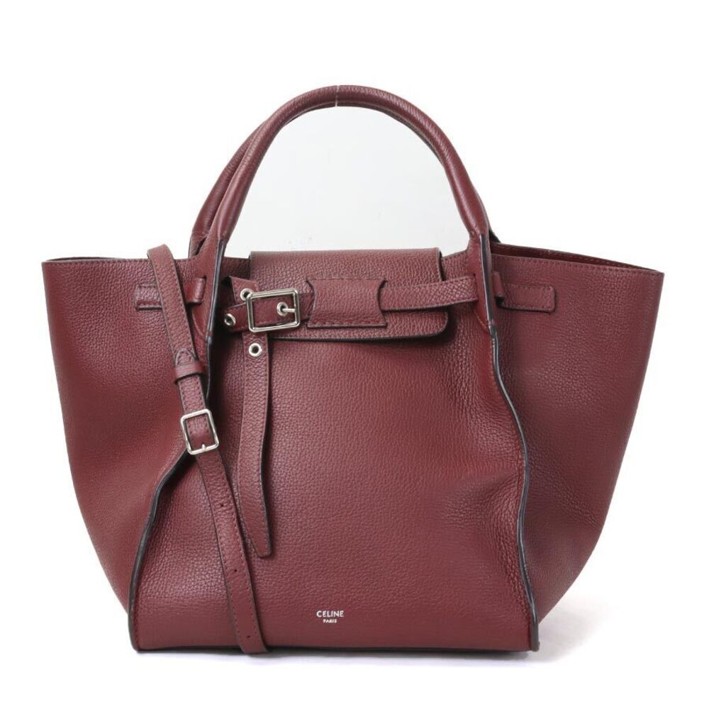 Celine Bag Handbag Shoulder Big Calfskin Bordeaux Purple